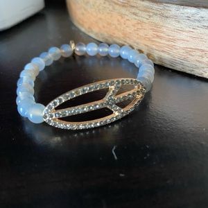 Beaded peace sign bracelet